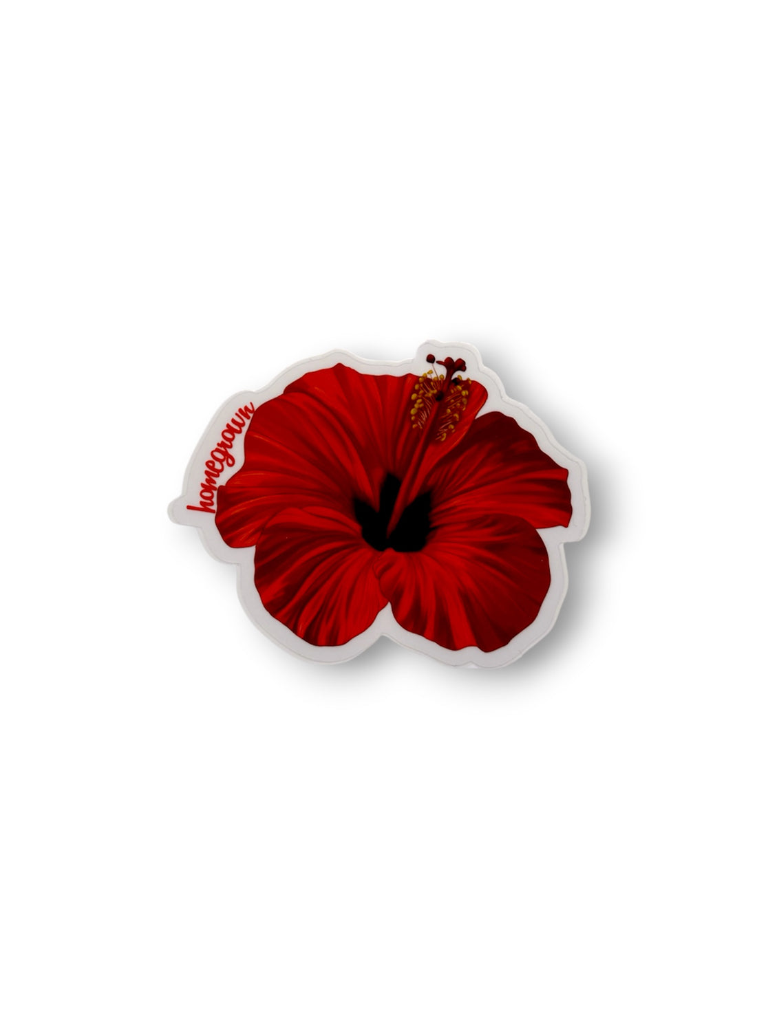 RED HIBISCUS STICKER